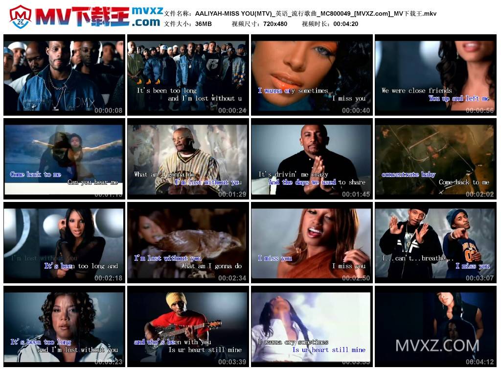 AALIYAH-MISS YOU(MTV)_英语_流行歌曲_MC800049